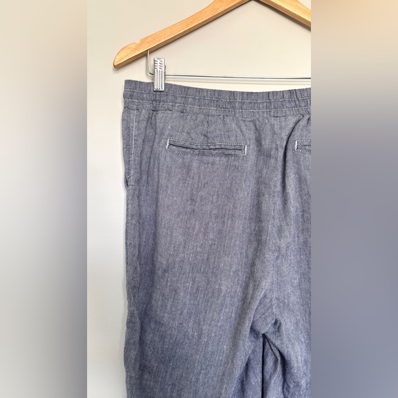 Jones New York Women's Size 10 Pants Linen Blend Elastic Waist Nautical Preppy - Picture 9 of 13